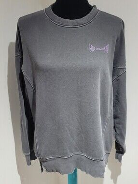 Aerie Women's Distressed Boyfriend Fit Ghostbusters Crewneck Sweatshirt XS Gray